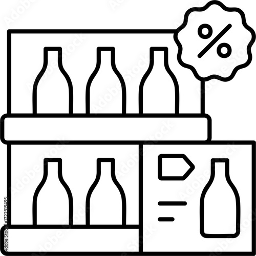 Line Art In Store Ads Icon