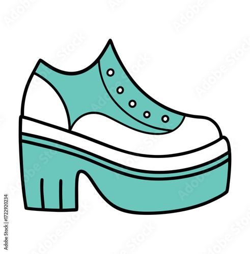 Doodle style sketch of platform shoes