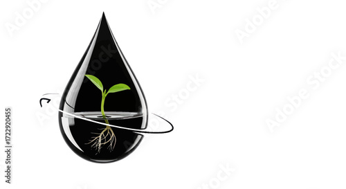 Symbolic representation of sustainability innovation showcasing a new plant life cycle