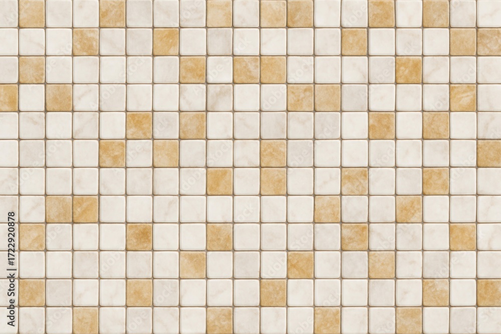 Fototapeta premium A clean and modern tiled pattern featuring beige and white stones, ideal for contemporary design projects.