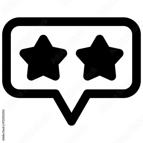 Reviews. Outlined stroke vector icon with black-filled details.