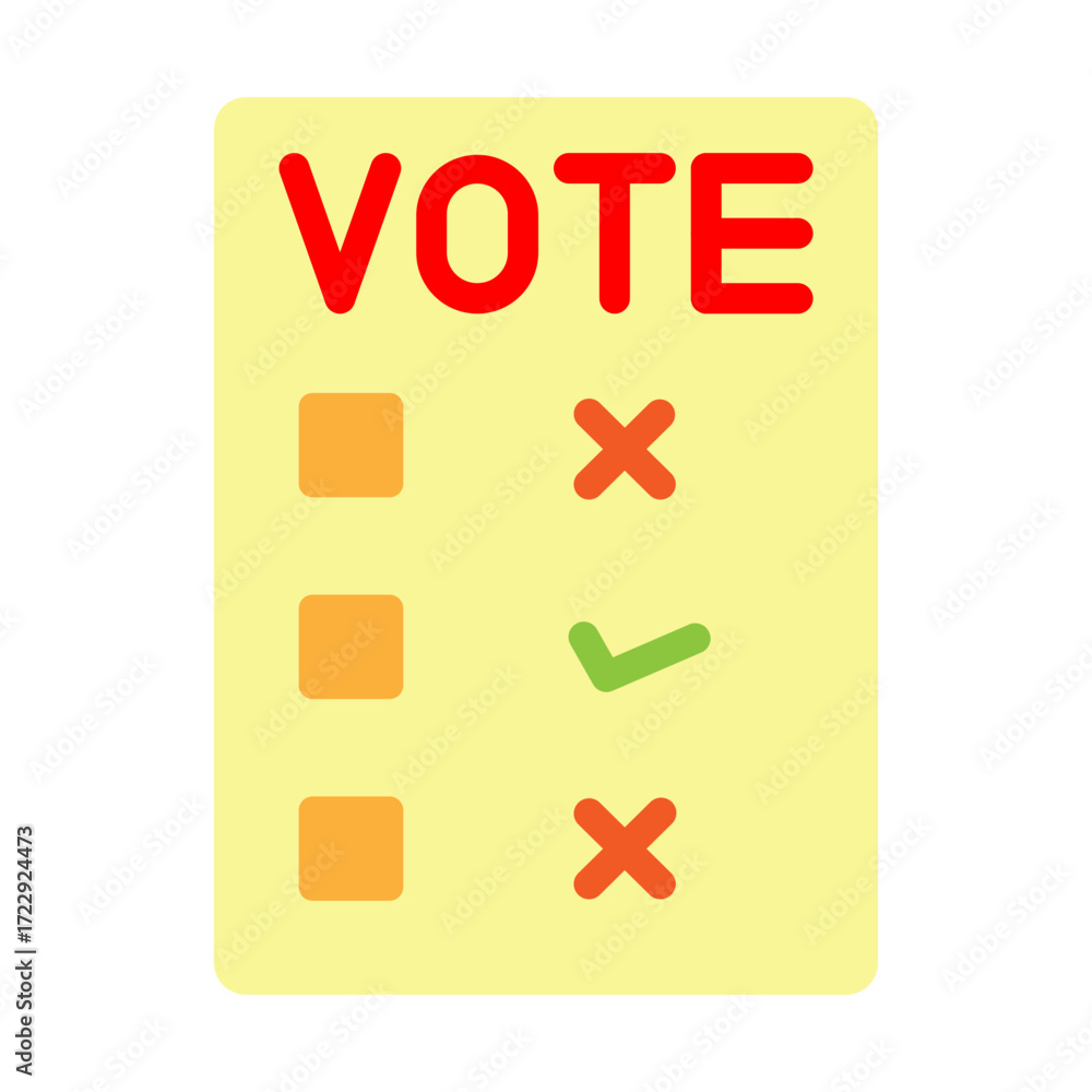 Fototapeta premium Voting Paper Vector Flat Icon Design
