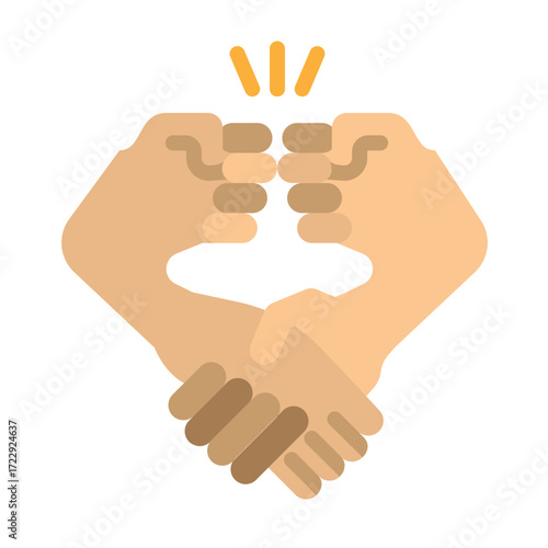 Conflict Resolution Vector Flat Icon Design