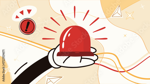 emergency declaration illustration, poster of warning about danger, website banner design to announce a danger signal