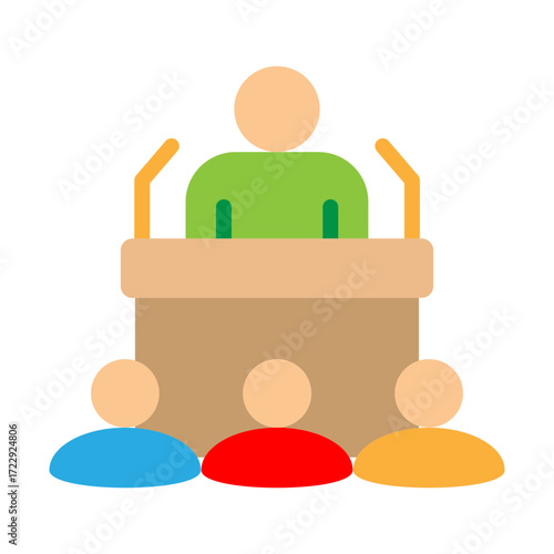 Press Conference Vector Flat Icon Design