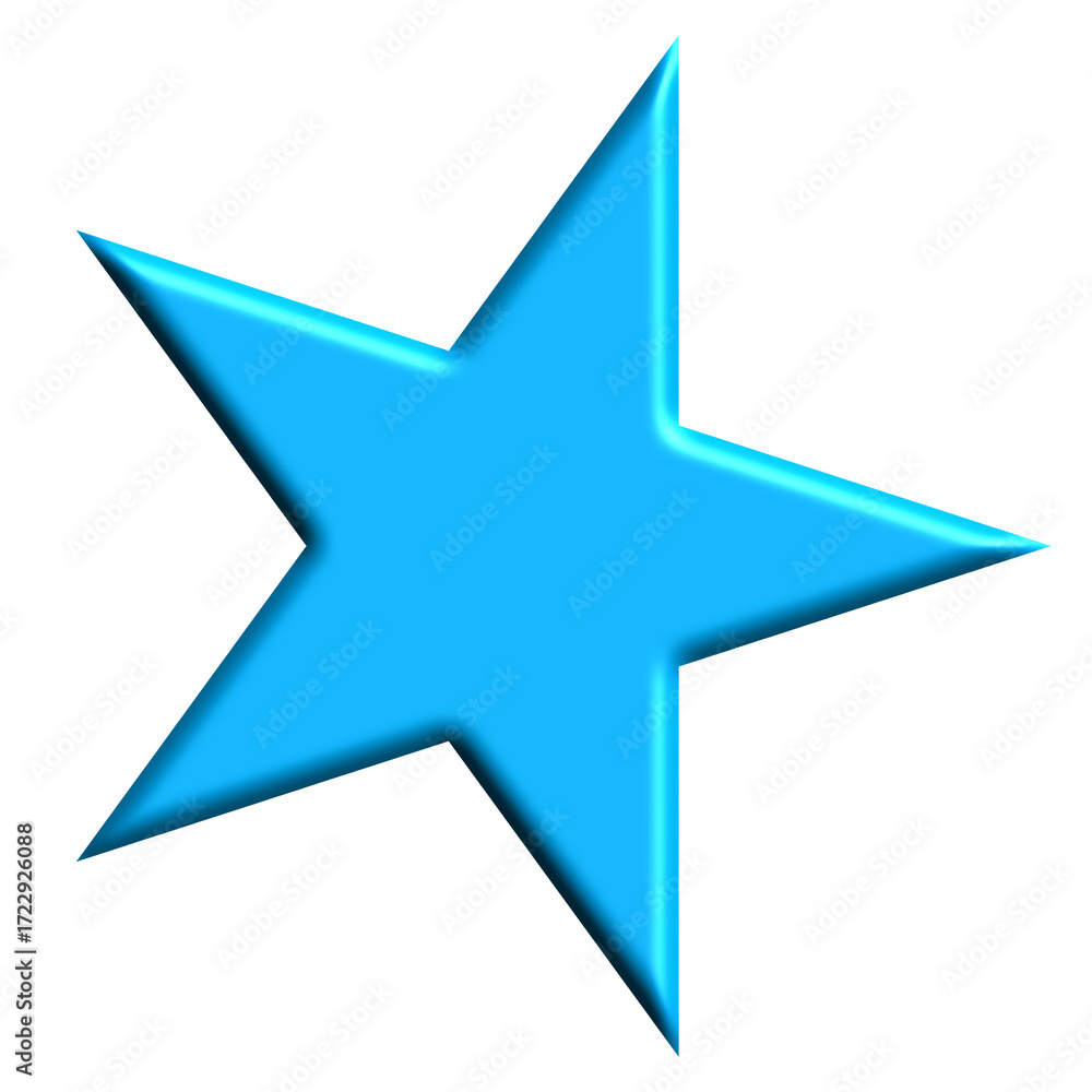 Fototapeta premium 5-point sky blue 3d star