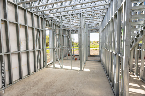 Billede på lærred Light gauge steel framing system used for house construction