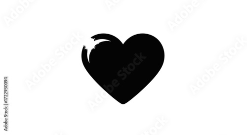 Distressed Heart Icon Symbolizing Imperfection and Unconventional Love Expression Graphic
