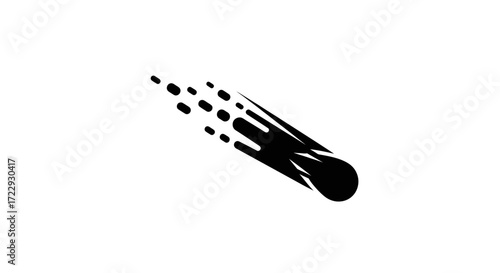 Dynamic cosmic stream silhouette, conceptual representation of celestial velocity and