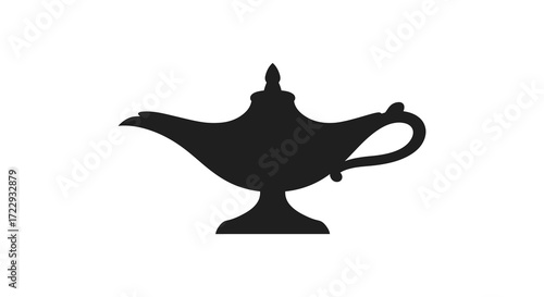Elegant aladdin s lamp design a classic magical object silhouette