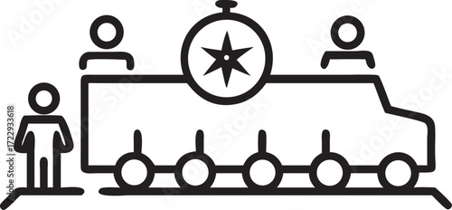 Company Bus Travel Teamwork Corporate Transportation Icon for Website and Design