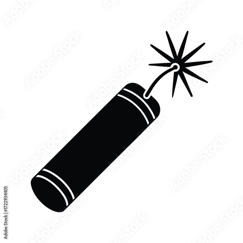 Glowing Firecracker Fuse Vector Icon