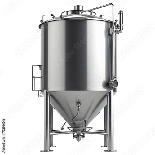 Stainless steel fermentation tank designed for brewing and fermentation processes