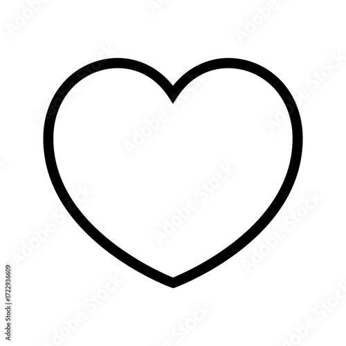 Valentine red heart icon. Heart shape Isolated on white background.