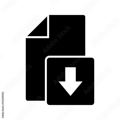 File download and upload, Approval, Arrow to bottom, a relative direction. Down arrow.