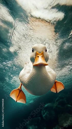 Serene Duck Floating in Water