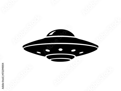 UFO silhouette vector with white background