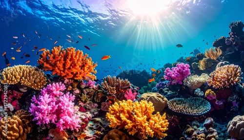 Wallpaper Mural Vibrant tropical fish swim among the colorful coral reefs of the Red Sea Torontodigital.ca