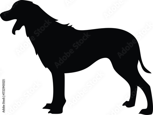 Elegant silhouette of a majestic dog, a symbol of loyalty and companionship, perfect for pet-related designs and branding with a clean modern look