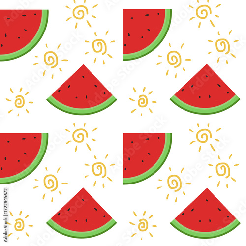 Seamless watermelon pattern summer 