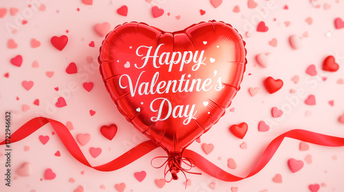 Valentines Day greeting card with hearts.