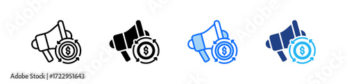 Marketing Roi Icon Set Multiple Style Collection