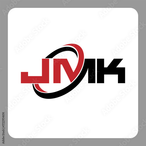 jmk logo. jmk letter. jmk letter logo design. Initials jmk logo linked with circle and uppercase monogram logo. Modern Red and Black Initials Logo for Corporate, jmk typography for technology,