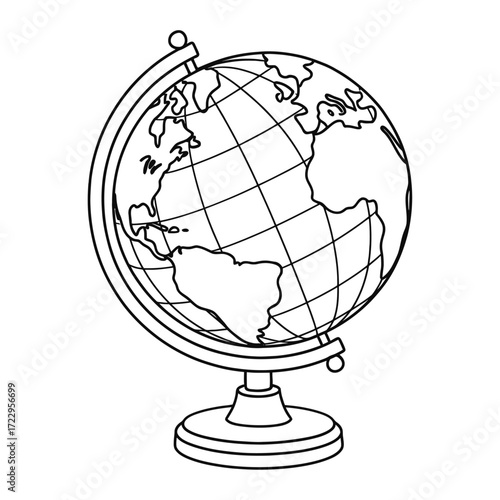 Explore the world with this simple globe illustration perfect for education and geography projects