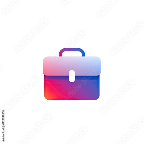 Minimalist Gradient Briefcase Icon Representing Work and Success