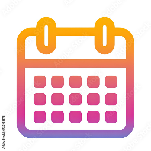 Minimalist gradient calendar icon for digital planning and organization.