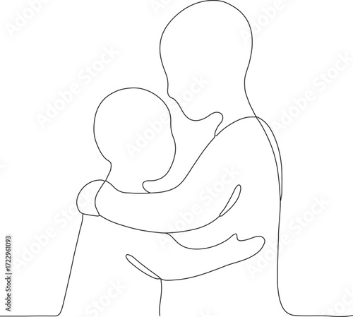 An illustration of a mother's loving care, holding her sleeping baby