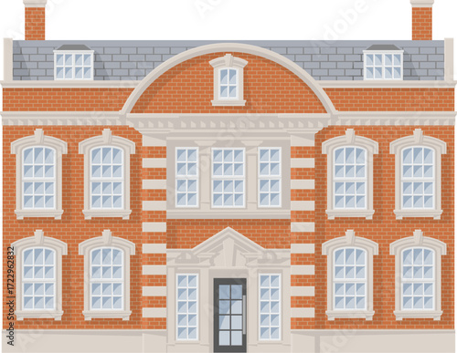 A manor house building mansion home hotel exterior illustration
