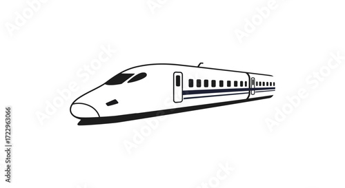 A sleek high speed train illustration in a bold black silhouette