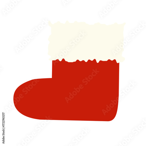 Red Christmas stocking simple festive illustration