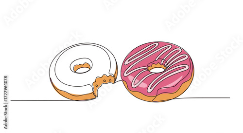 Two delicious donuts with different toppings on a white background.