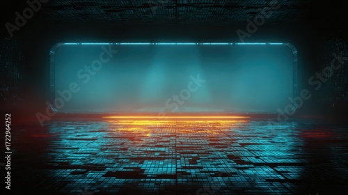 Empty futuristic stage