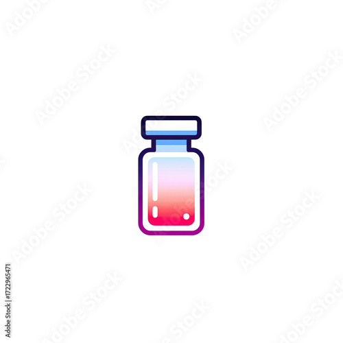 Stylish Digital Vaccine Vial Icon with Blue and Pink Gradient