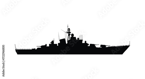 Detailed black ship outline against a white background stunning silhouette