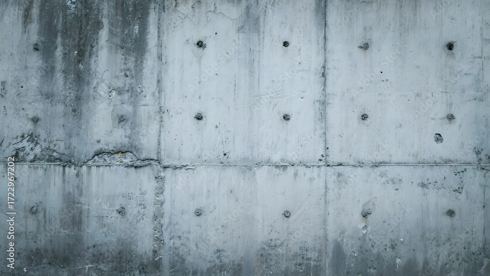 Obraz premium Texture of Concrete Wall with Round Holes and Weathered Appearance