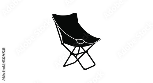 Simple black butterfly chair design with a distinct black silhouette