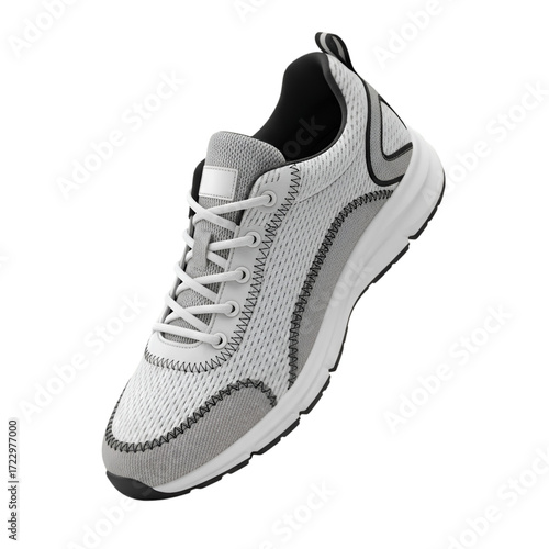 Gray athletic shoe isolated on transparent background