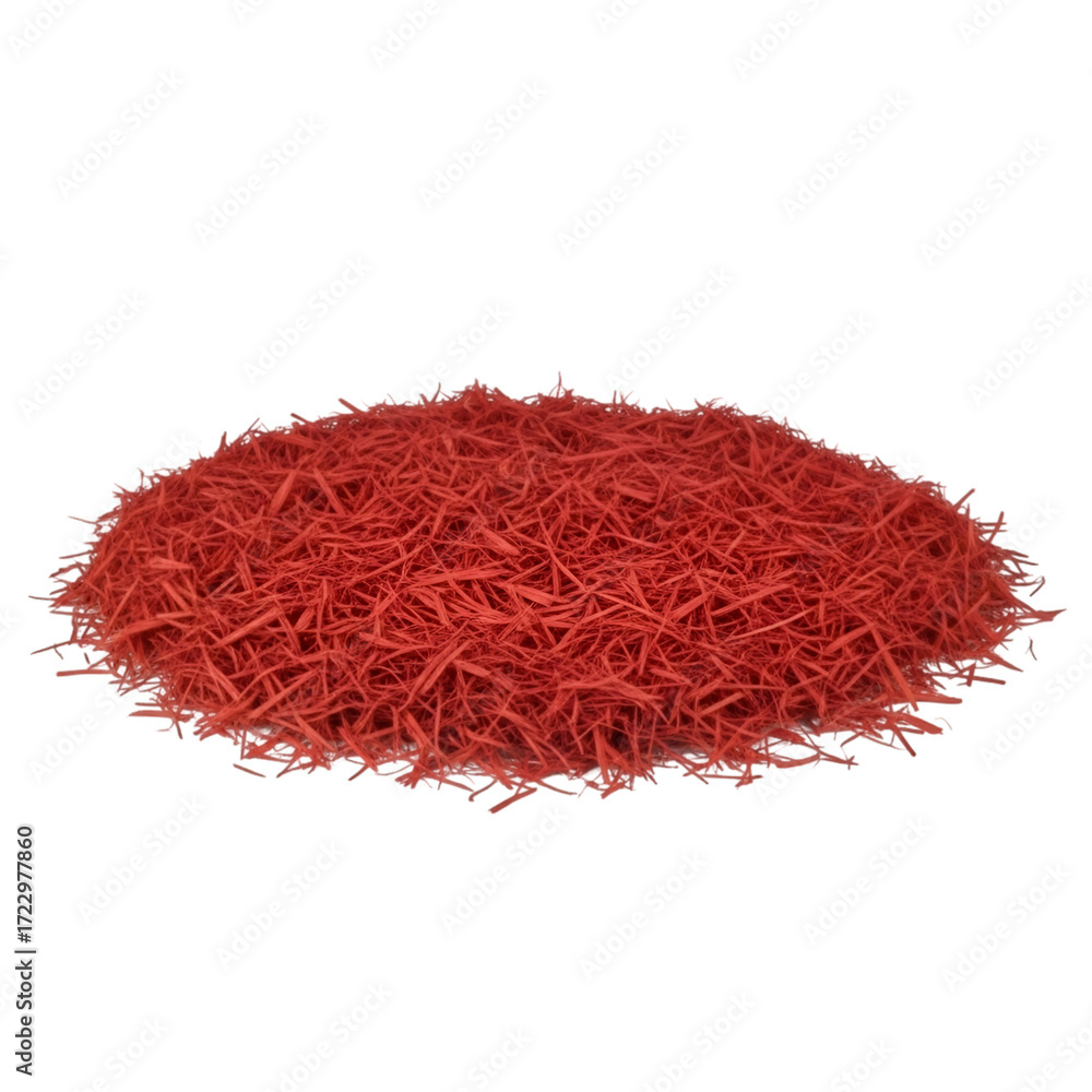 Fototapeta premium Pile of red mulch isolated on transparent background