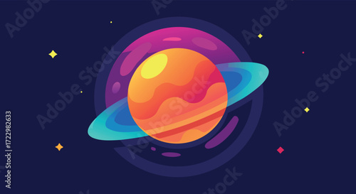 Vibrant glowing nebula space illustration