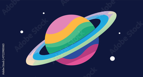 Vibrant colorful galaxy rings abstract background