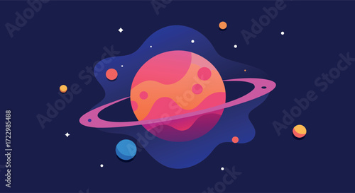 Abstract nebula swirl with cosmic colors