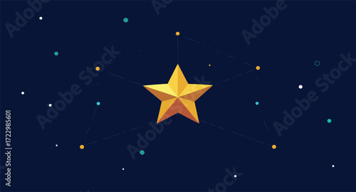 Minimal geometric star field with scattered points