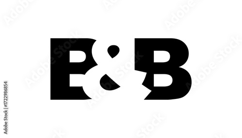 BB logo design in bold style. Black white identity symbol. Modern typography emblem. Corporate branding icon.