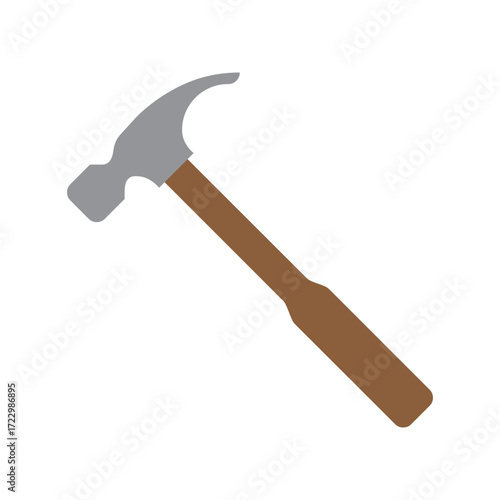 Building hammer tool flat icon vector