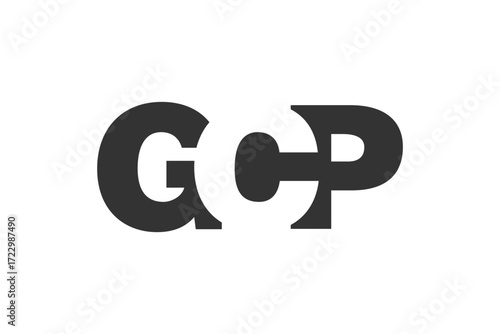 GCP logo design. Initial letter G C P bold font style for tech startups, consulting, corporate branding. Creative company name, headlines typography identity, trendy logotype.