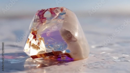 Transparent cubic gemstone